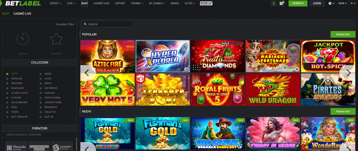 BetLabel Gioco d'azzardo online